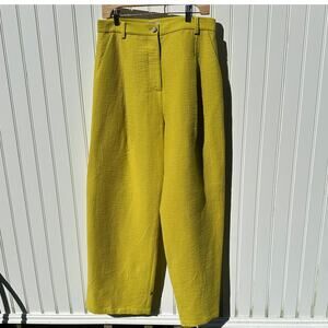 Rachel Comey Robbia Pant Foam Jacquard Citrine Sz 8 NWT Chartreuse Cotton Pants